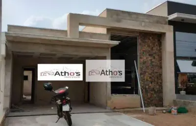 Casa térrea, jd. mantova, 3 suítes, sala 2 ambientes, escritório, em fase final de construção
