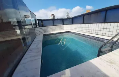 Cobertura com piscina e churrasqueira, 4 dormitórios amplos, em excelente localização na cidade de santos!!!