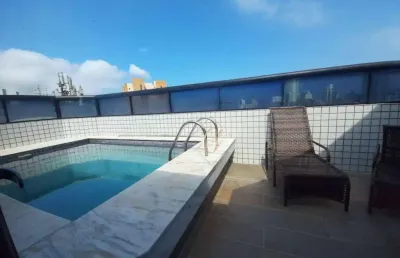 Cobertura com piscina e churrasqueira, 4 dormitórios amplos, em excelente localização na cidade de santos!!!