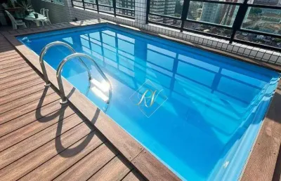Cobertura duplex, 2 dormitórios, piscina, churrasqueira, 3 vagas demarcadas, no bairro boqueirão em santos!!!