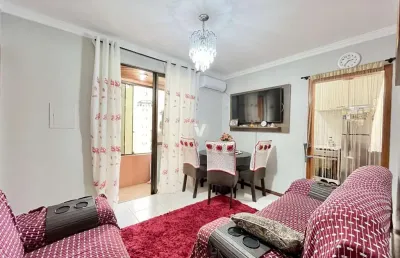 Apartamento semi-mobiliado com 2 dormitórios e churrasqueira!