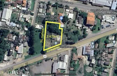 4 terrenos juntos na beira da br-287, no bairro camobi, na cidade de santa maria