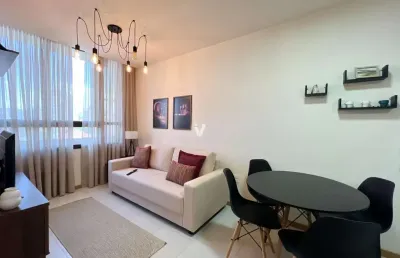 Apartamento 1 dormitório todo mobiliado com garagem