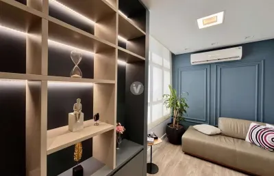 Sala comercial com móveis planejados e 1 vaga no bairro nossa senhora das dores
