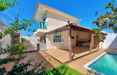 Casa duplex composta por 3 quartos com área de lazer completa á venda no itapebussu,  guarapari-es - realize negócios imobiliários.