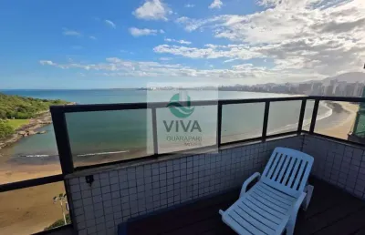 Cobertura linear frente para o mar composto por 4 quartos à venda na praia do morro, guarapari-es
