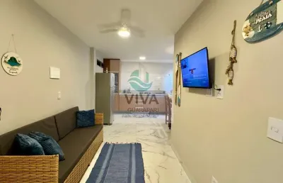 Apartamento mobiliado 2 quartos sendo 1 suíte de frente para o mar na praia do morro