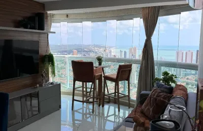 Belíssimo apartamento 2/4 suíte, mobiliado com vista mar - ponta negra