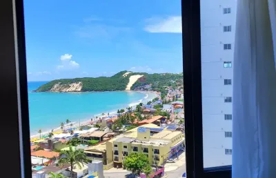 Belíssimo apartamento flat mobiliado, vista mar - ponta negra