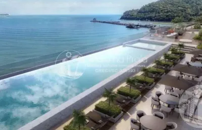 Apartamento frente mar no edifício pharos com 4 suítes e 3 a