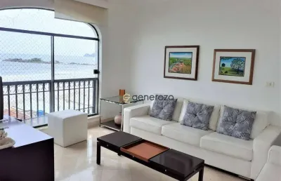 Apartamento a venda na praia das pitangueiras, frente ao mar, 04 dormitórios, com sacada e garagem