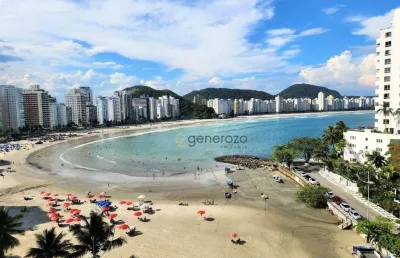 Apartamento a venda na praia das astúrias, frente ao mar, 04 dormitórios, 01 vaga de garagem e lazer no prédio