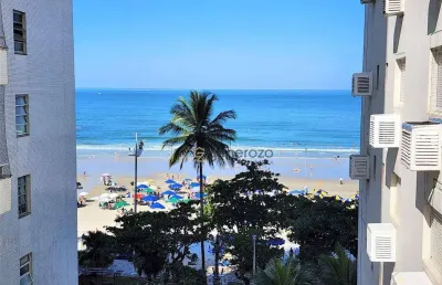 Apartamento para venda na praia de pitangueiras, frente ao mar, 03 dormitórios, com sacada e 01 vaga de garagem