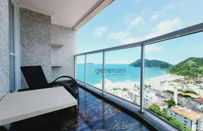 Cobertura á venda na praia do tombo, 03 dormitórios, 02 vagas de garagem, com lazer privativo.