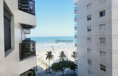 Apartamento a venda na praia das astúrias, frente ao mar, 03 dormitórios, com garagem e lazer