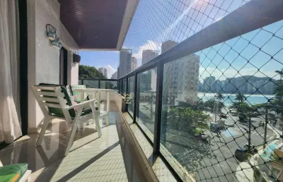 Apartamento a venda na praia das astúrias, 03 dormitórios, com garagem e vista para o mar