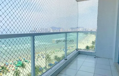 Apartamento frente à praia das pitangueiras, 03 dormitórios, 01 vaga