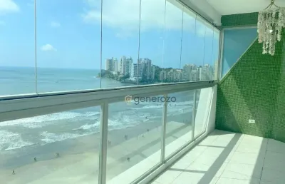 Apartamento na praia das astúrias, frente mar, 03 dormitórios, 02 vagas, lazer