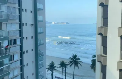 Apartamento frente à praia das astúrias, 03 suítes, 02 vagas, lazer