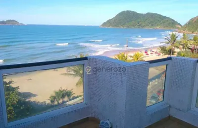Cobertura à venda na praia do tombo, 02 dormitórios, 01 vaga, frente à praia