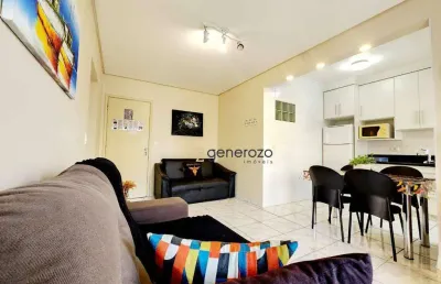 Apartamento a venda na praia das pitangueiras, 01 dormitório, com sacada e garagem