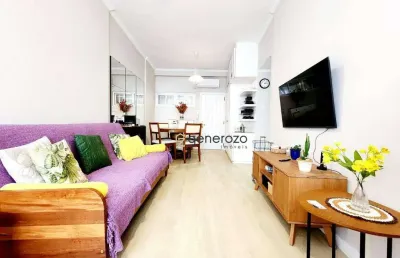 Apartamento a venda na praia das pitangueiras, 01 dormitório, com 01 vaga de garagem