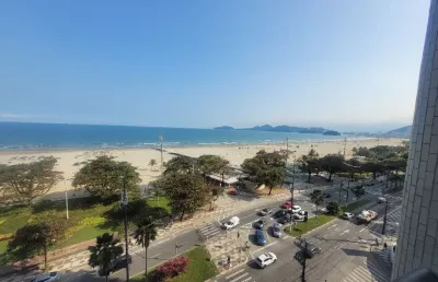 Apartamento vista mar, 3 quartos, suíte, sacada, 1 vaga de garagem, boqueirão/gonzaga - santos/sp