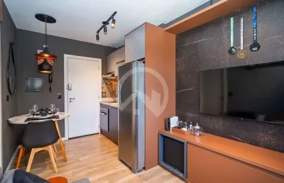 Apartamento com 1 quarto à venda na rua brigadeiro franco, 552, mercês, curitiba, 26 m2 por r$ 489.900