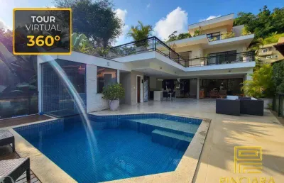 Ubá floresta -  casa com 6 suítes, 10 banheiros, 840m² de terreno e 443m² de construção, à venda por r$3.300.000,00