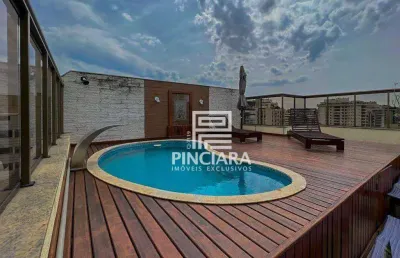 Cobertura duplex de 313m² com 4 quartos, sendo 2 suítes à venda por r$2.600.000 e para alugar por r$12.000 + taxas - icaraí - niterói/rj