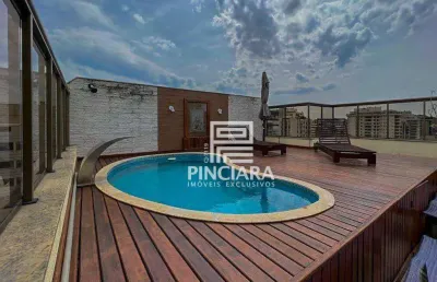 Cobertura duplex de 313m² com 4 quartos, sendo 2 suítes à venda por r$2.600.000 e para alugar por r$12.000 + taxas - icaraí - niterói/rj