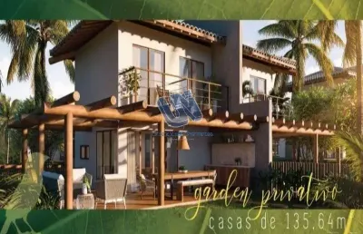 Casa duplex 3 quartos sendo 2 suítes em condomínio pronto para morar em praia do forte