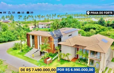 Casa duplex em condominio 9 suítes sendo 1 suíte master com 650m2 em praia do forte