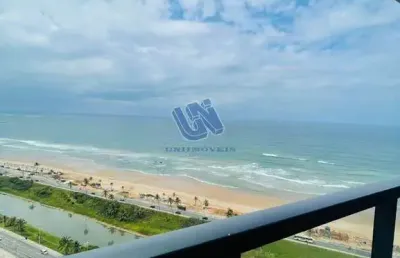 Apartamento três suítes, nascente  pé na areia em jaguaribe com maravilhosa vista mar