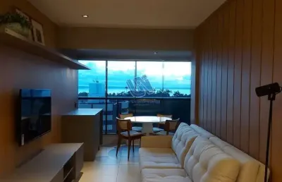 Apartamento quarto e sala decorado e mobiliado 51m2 com vista mar na graça