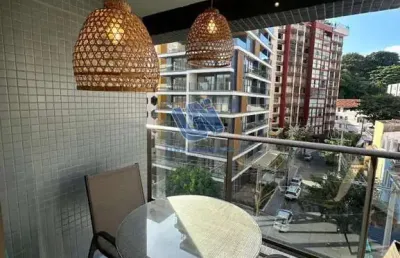Apartamento quarto e sala com varanda decorado e mobiliado 31m2 na barra