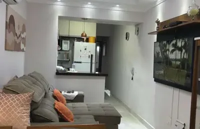 Apartamento 1 dormitório canto do forte 1 quadra da praia com elevador e garagem
