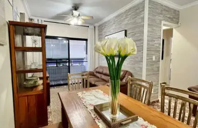 Apartamento mobiliado 2 dormitórios 2 sacadas 1 suite 1 vaga 50m da praia