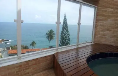 Cobertura 2 suites , piscina e vista mar permanente a venda ondina salvador