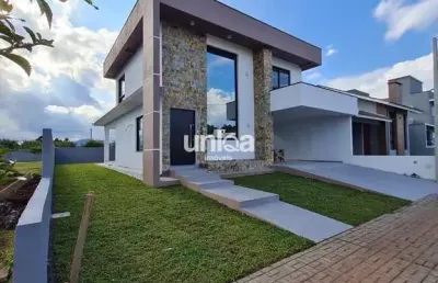 Casa nova no condomínio fechado cidade universitária para venda em camobi