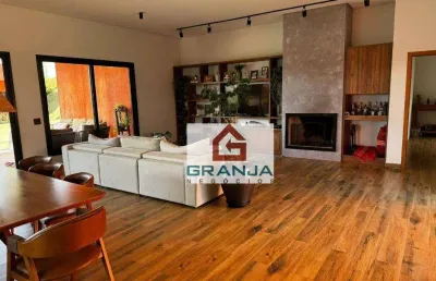 Casa térrea moderna e porteira fechada, com 3 suítes à venda, 420 m² por r$ 2.200.000 - paysage clair - vargem grande paulista/sp