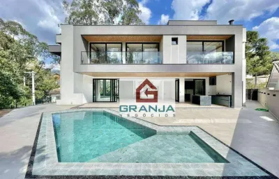 Fantástica mansão 0 km, moderna com 4 suítes à venda, 724 m² por r$ 8.700.000 - são paulo ii - cotia/sp