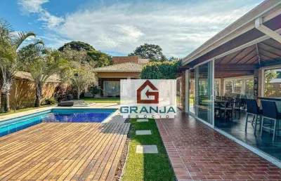 Excelente imóvel em condomínio com 4 suítes, edícula, jacuzzi, piscina à venda, 549 m² por r$ 3.500.000 - jardim ipês - cotia/sp
