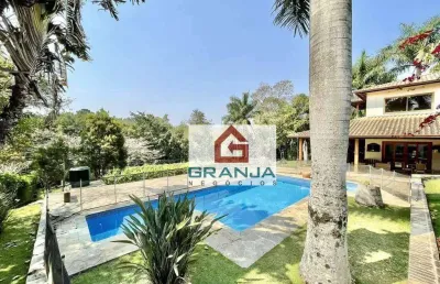 Fazendinha - 4sts, lareira, varanda gourmet, piscina e campinho! 540 m² por r$ 2.500.000 - chácara vale do rio cotia - carapicuíba/sp