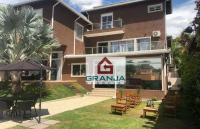 Incrível casa de alto padrão com 05 suítes, porteira fechada! à venda, 510 m² por r$ 3.500.000 - parque das artes - embu das artes/sp