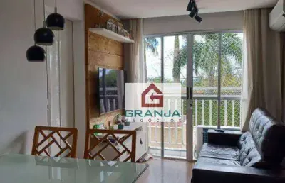 Aconchegante apartamento com 2 dormitórios, planejados, climatização à venda, 46 m² por r$ 255.000 - granja viana - carapicuíba/sp