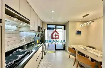 Incrível e privativo! loft c/ 2 suítes, climatizada, varanda e cozinha gourmet, escritório! à venda, 169 m² por r$ 1.350.000 - granja viana - cotia/sp