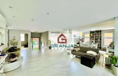 Imóvel de alto padrão com 3 suítes, living para 6 ambientes, climatizada, gourmet! à venda, 489 m² por r$ 1.990.000 - nova higienópolis - jandira/sp