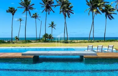 Alphaville guarajuba - lote frente mar pé na areia, 50m do mar, oportunidade. pronto para construir. exclusivo.
