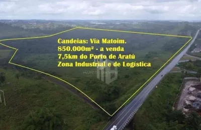 Área industrial estratégica em candeias – 830.000m² | próxima ao porto de aratu | infraestrutura completa para indústrias e logística!